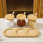 3in1 spice jars set with bamboo base