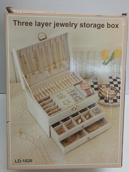 3 layered jewelry storage box
