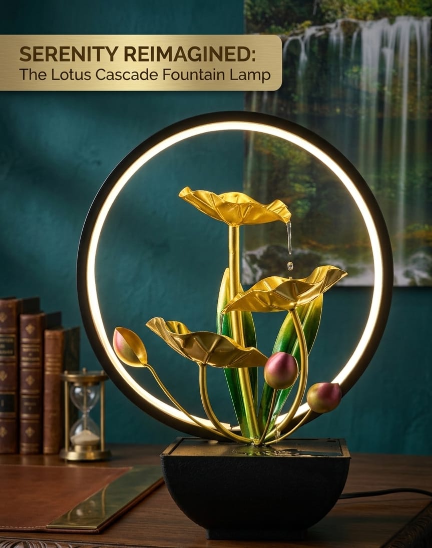 2 in 1 Table lamp and water fountain home decor