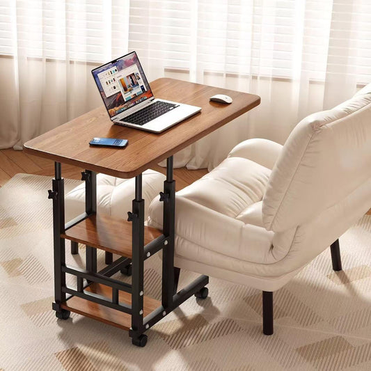 Adjustable C - Shaped Side Table with Wheels
