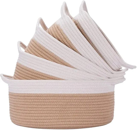 5pc Cotton rope basket