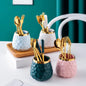 Nordic Light Luxury Fruit Fork and Spoon Ceramic Storage