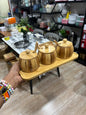 3pc set of bamboo condiments jars