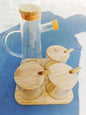 4pcs oil jar set with bamboo stand