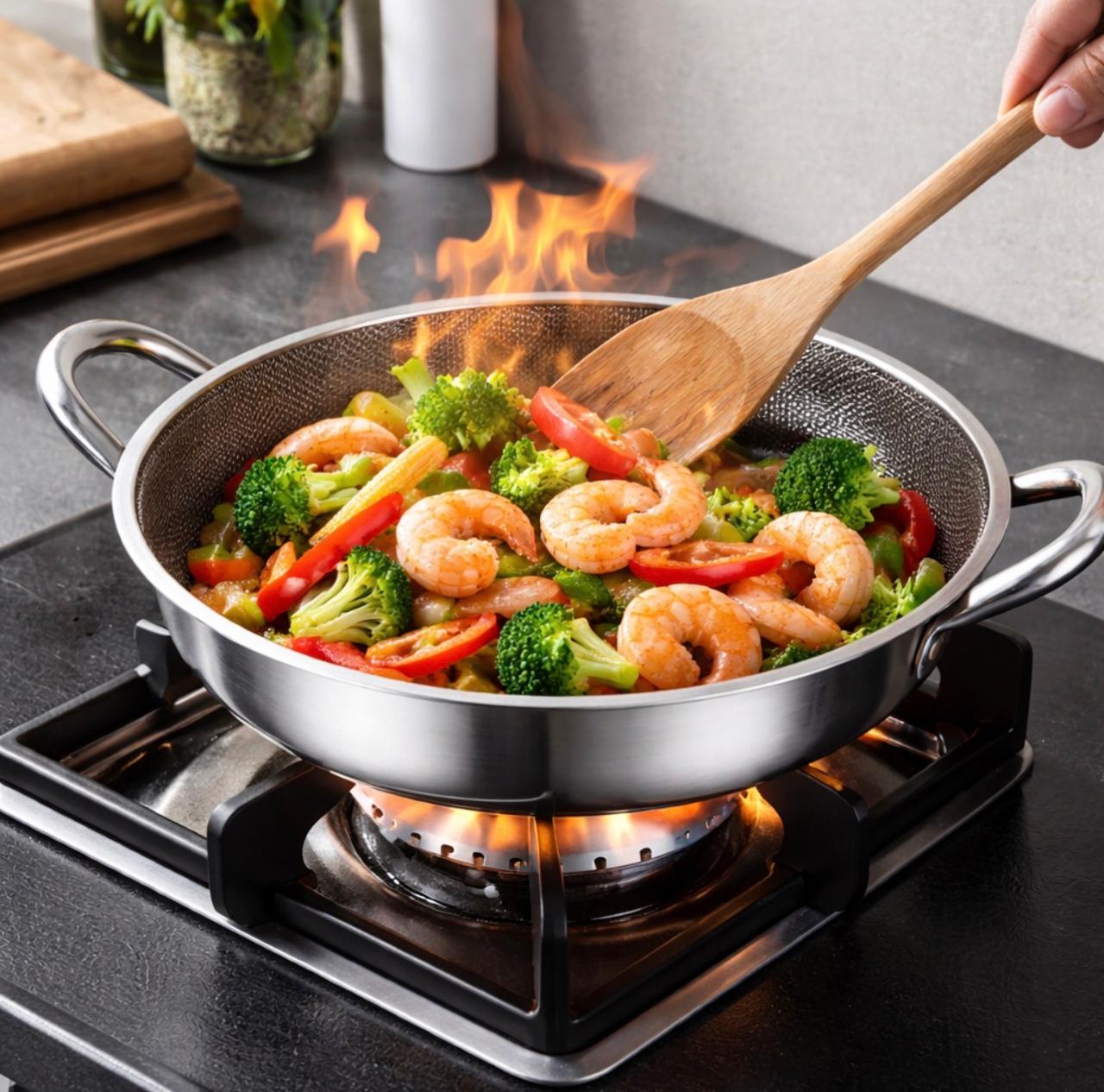 Honey comb stainless steel pan