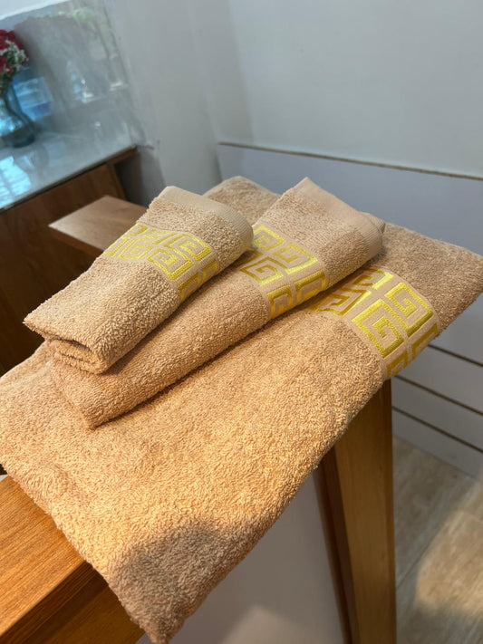 TERRY TOWEL SET floral 3pc Set