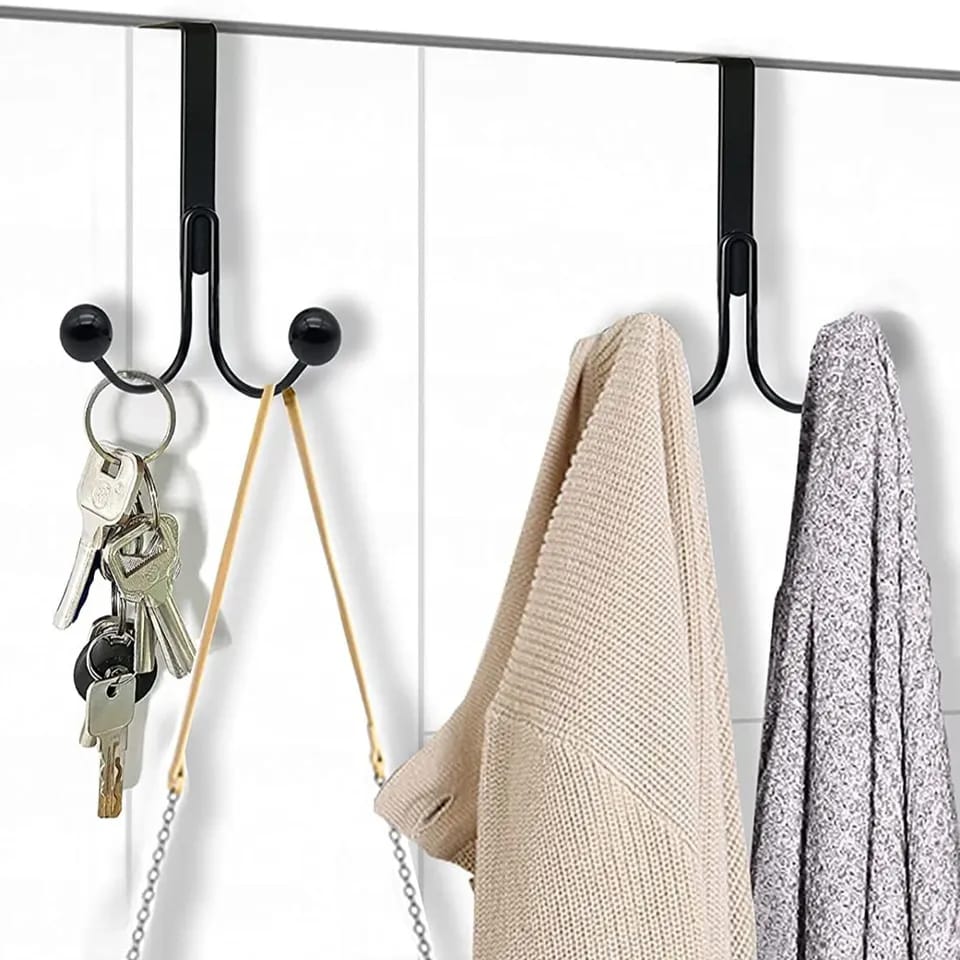 1pc Over The Door Double Hanger Hooks