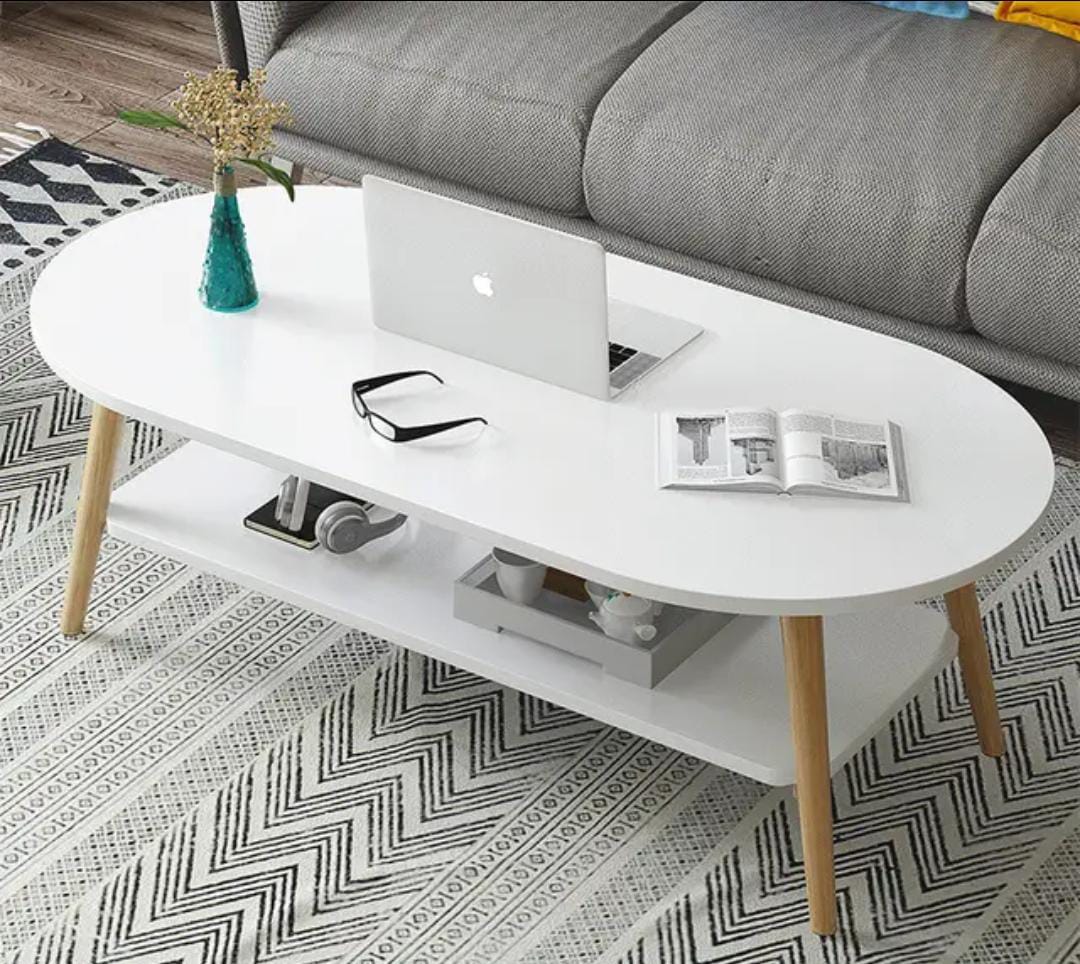 Modern Oval 2 Tier Coffee Table