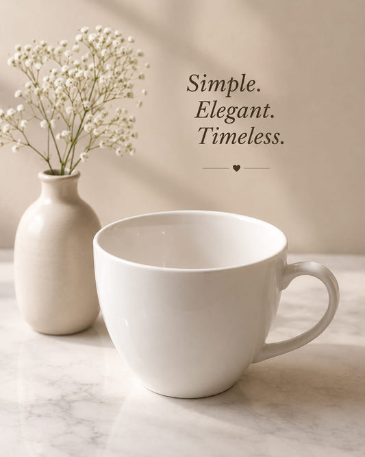 Ceramic White Coffee Mug – Extra Large 500ml