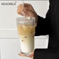 1pc Heavy borosilicate tumbler with straw.
