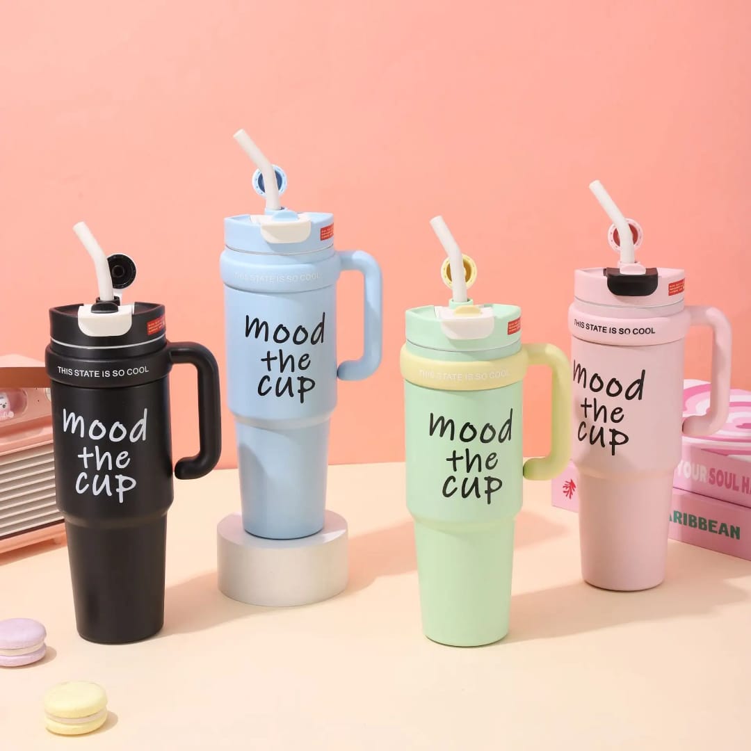 Mood Insulated Mug with Handle & Straw Lid – 1.2L