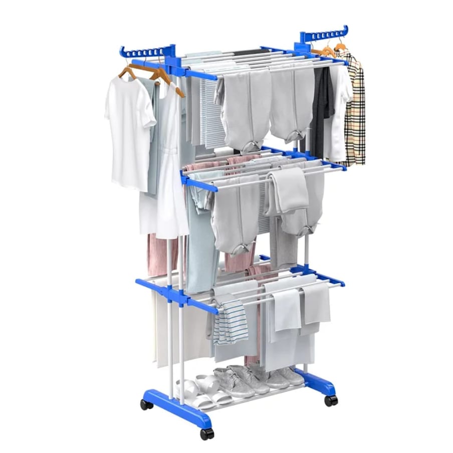 Foldable movable drying rack