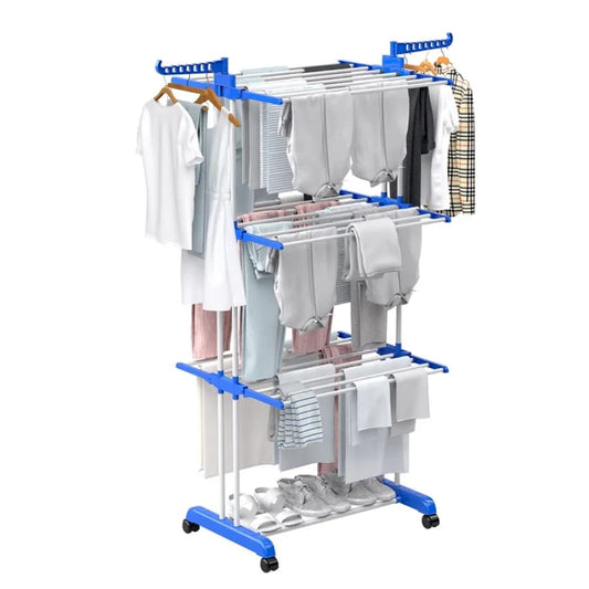Foldable movable drying rack