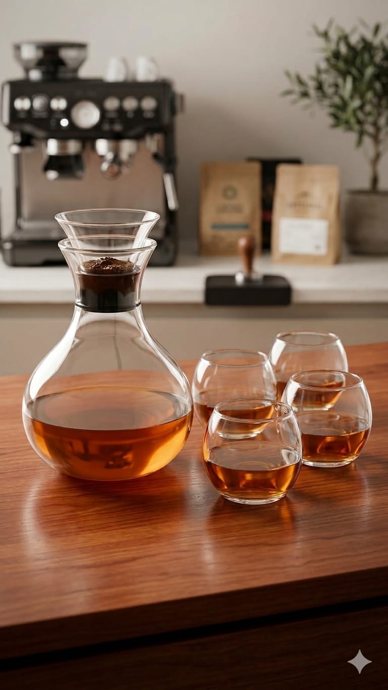 Round Lemon Decanter Set with 4 Glasses