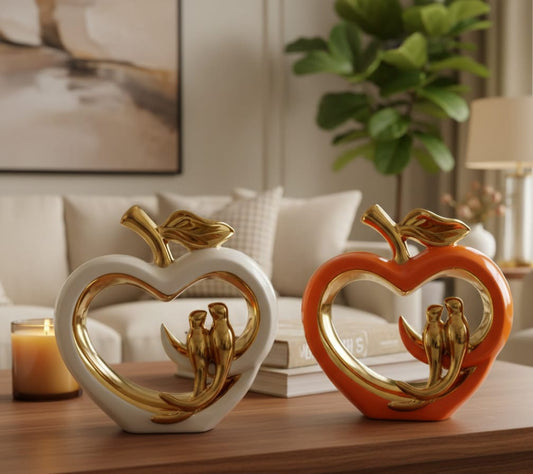 Ceramic hollow crafts Apple golden bird simulation