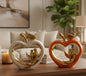 Ceramic hollow crafts Apple golden bird simulation