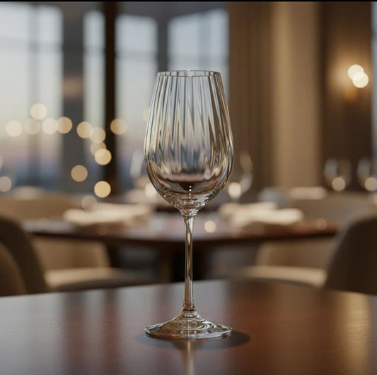 6pc High quality ribbed wine glasses