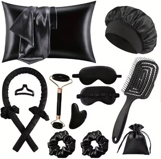 13pcs Satin Silk Beauty Sleep Set