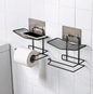 1pc Wall mounted wrought iron  tissue holder with adhesive sticker