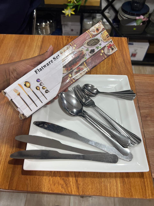 24pc cutlery set(6spoons,6forks,6teaspoons,6butter knifes)