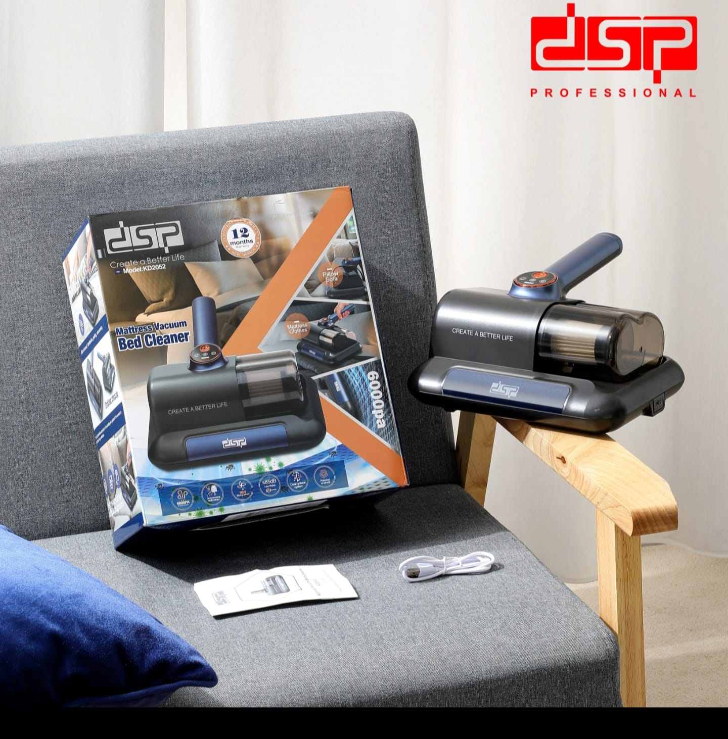 Sofas / Mattress Vaccum Cleaner with Mite Removal and Degerming Features