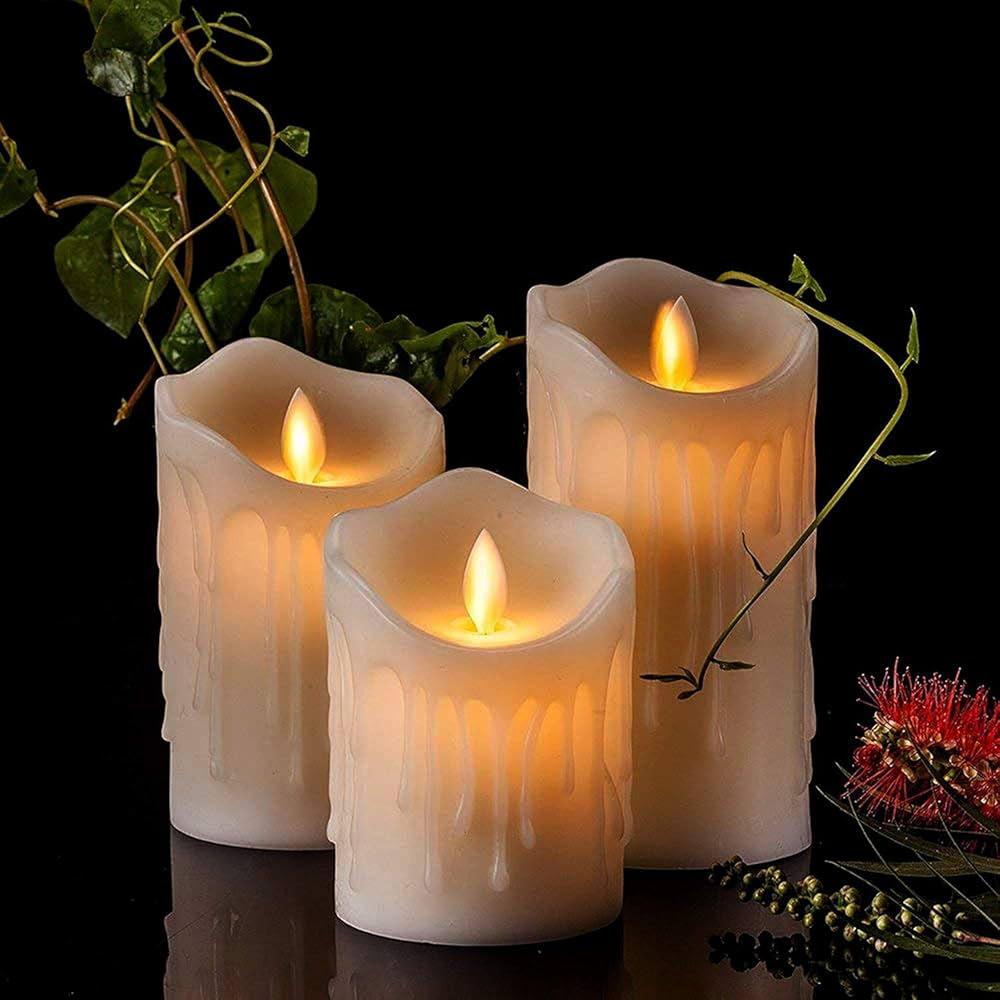 3 beautiful led candles battery operated