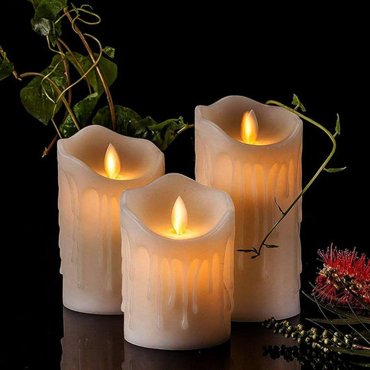 3 beautiful led candles battery operated