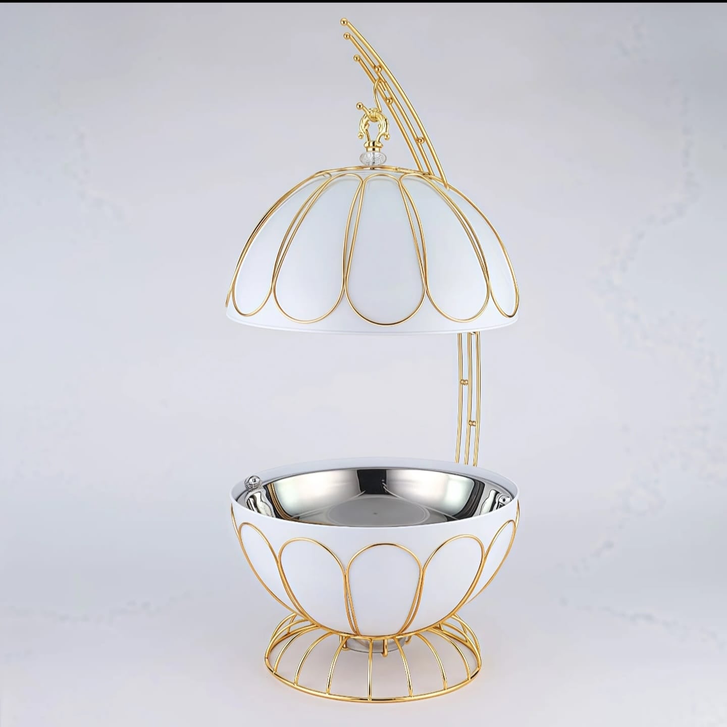 8ltr Egg Shaped Round Chaffing Dish Hanging Buffet Food warmer.