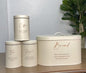 4pc Quilted Metal Bread Bin + Canister Set