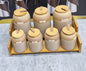 7pc Speckled Ceramic Spice set with Wooden Stand