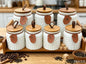 7pc Aesthetic Ceramic Storage Jar Set with Wooden Stand