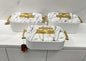 3pcs Premium Ribbed Marble +Gold insulated Food warmer