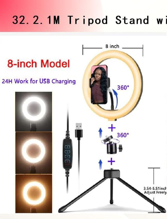 8 inches Tripod stand ringlight