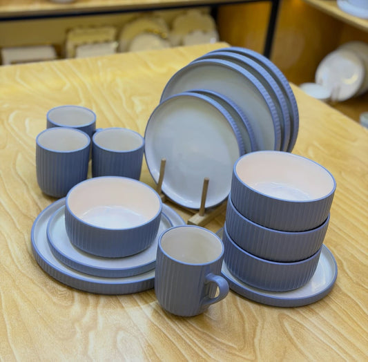 24pcs Elegant White Double glaze Ceramic Dinner set