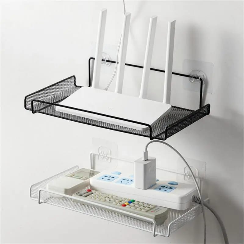 Home Organizer Router Remote Control Shelf Wall Mount TV Set-top Box Socket Bracket Holder Home Free-Punch Router Storage Rack