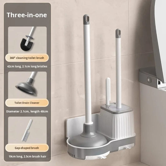 3 in 1 Toilet Brush & Plunger Set