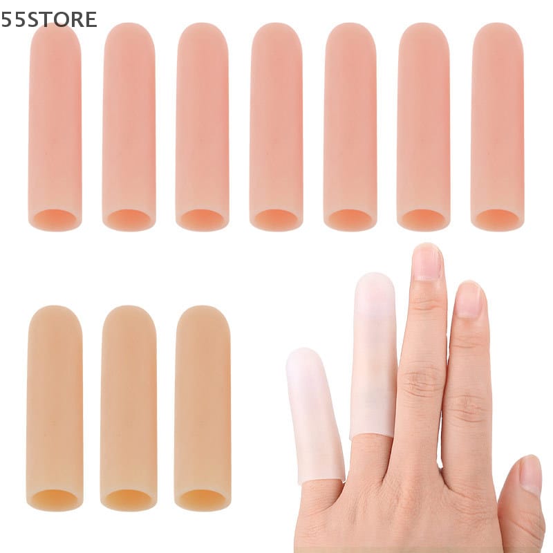 5 Pcs Silicone Anti-slip Finger Cover Toe Tube Finger Protector Sleeve