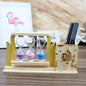 Handicraft Wooden Pen Stand with 3 Hourglass Timer