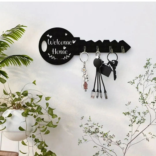 Wall mounted decorative wooden key organizer