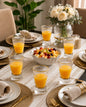 Ribbed juice glasses with a gold ring 300mls 6pcs