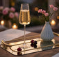 Wavy long Stem champagne/wine Glasses . Capacity:280mls