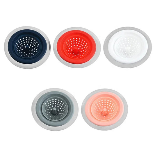 Silicone Bathroom Sink Drains Bathtub Plugs Strainers Sewer Hair Filter Bath Drain Stopper Sink Floor Drain Kitchen Accessories
