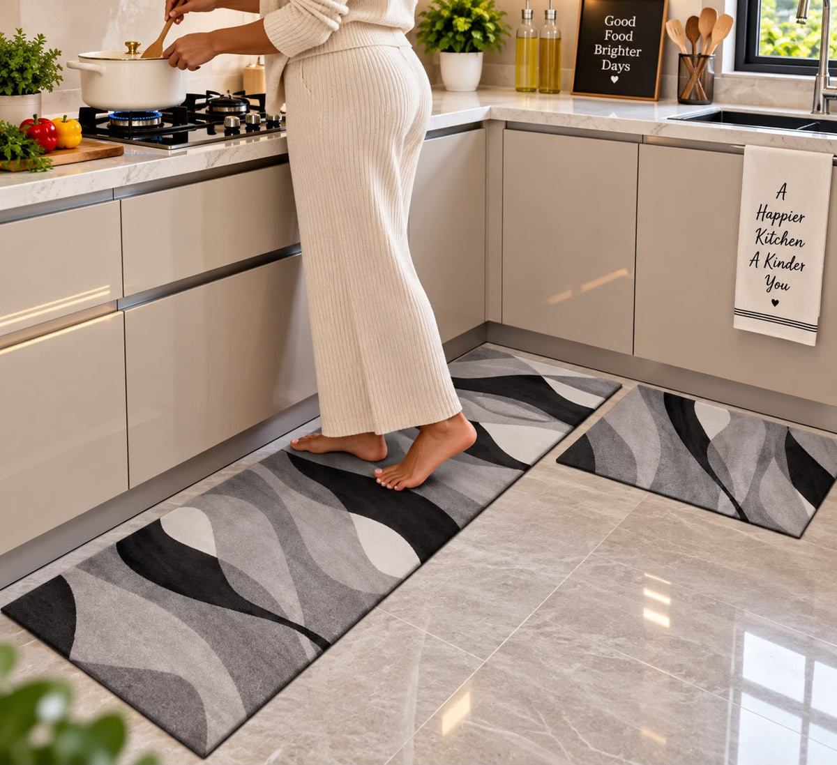 2 pc rubber kitchen mats