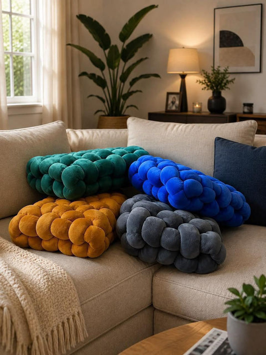 Scandinavian Ins Cushion Woven Pillow Square Plush Home Cushion Sofa Cushion Decorative Bay Window Cushion