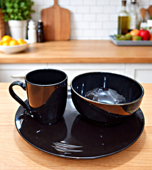 18pcs black themed  dinner
