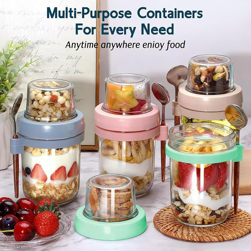 4pcs set glass oat jars