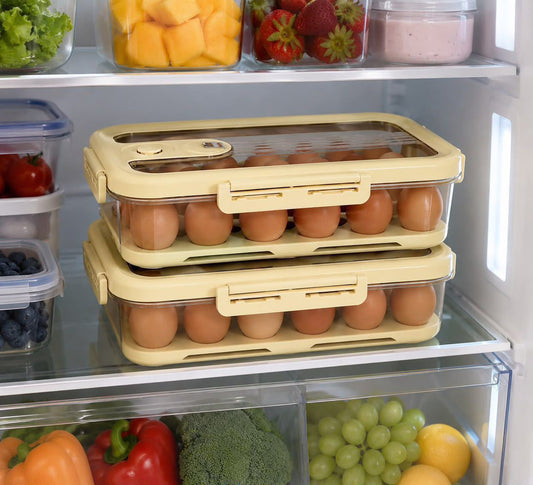 ️24 pcs Egg Storage Box, Refrigerator-Specific Sealed Fresh-Keeping Box, Egg Compartment Storage Box