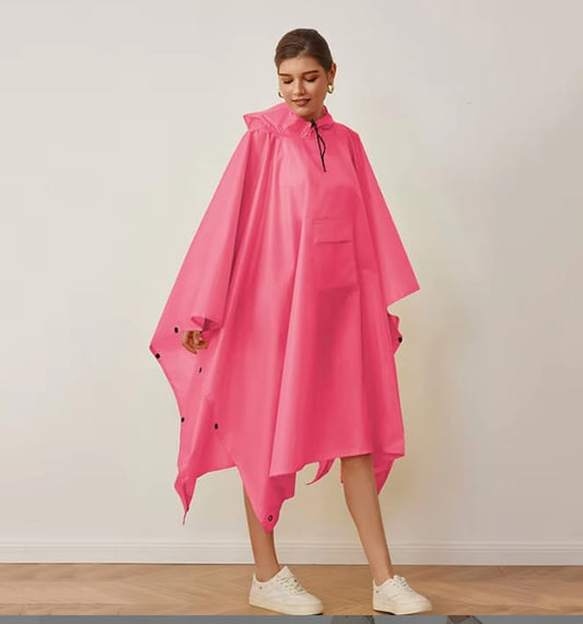 High quality unisex adult rain poncho with cap