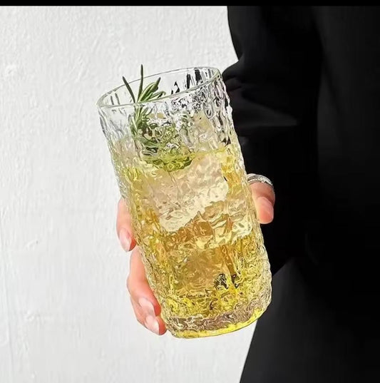 6 pc Heavy borosilicate patterned glass