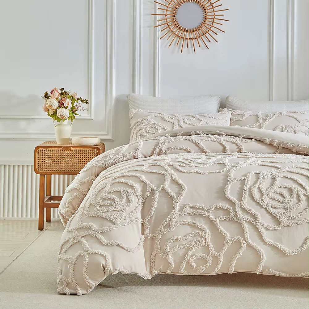 embroidery Rose Beige 220*240cm            229*264cm